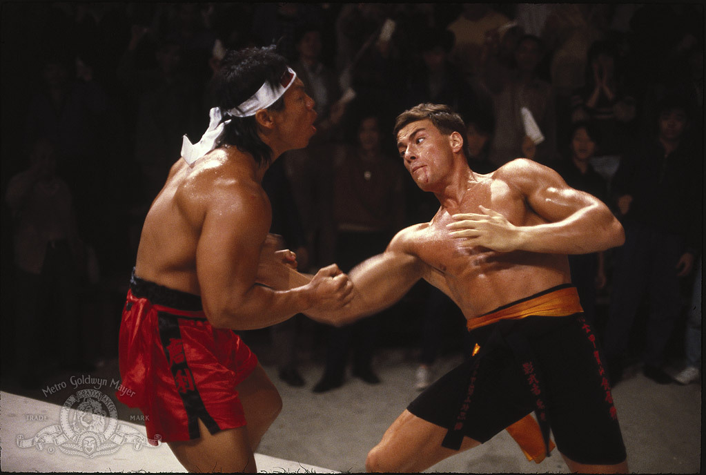 Frank Dux striking his opponent first.