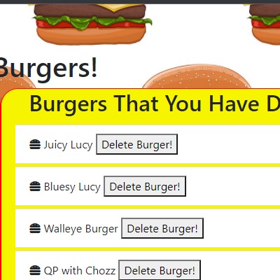 A picture of the MySQL ORM Burger app.